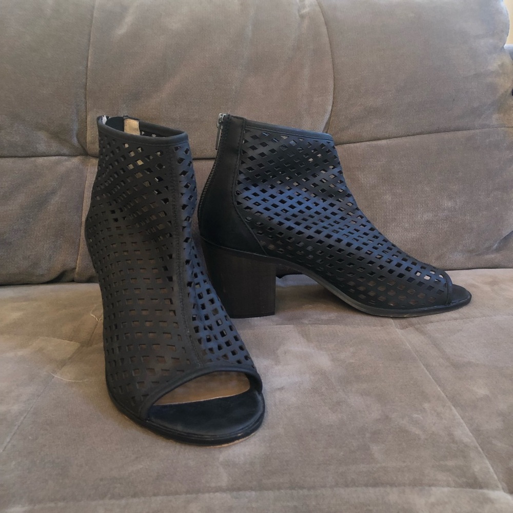 Kelsi Dagger open toe leather booties